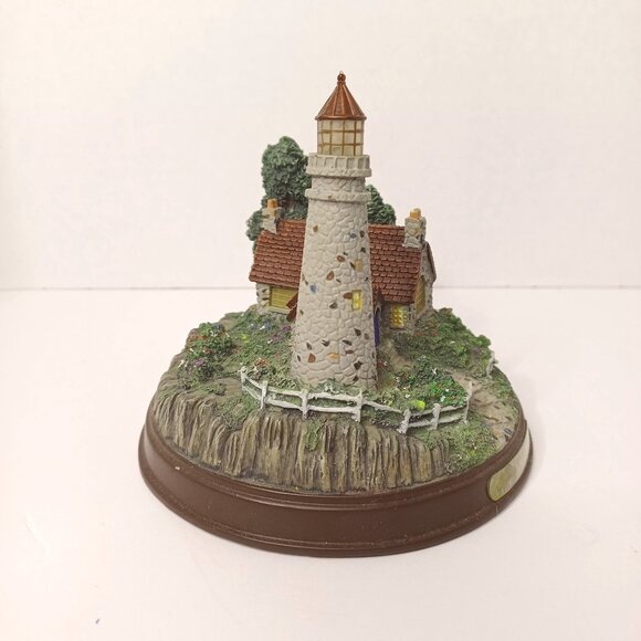 Thomas Kinkade The Light of Peace Lighthouse Cottage Collectible Figurine - Picture 2 of 5